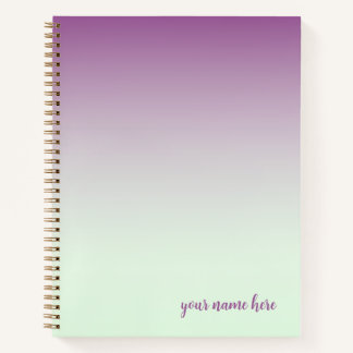 Personalised Mint and Purple Sketch Notebook
