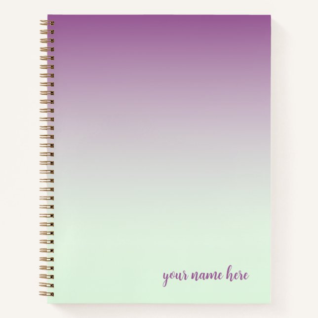 Personalised Mint and Purple Sketch Notebook (Front)