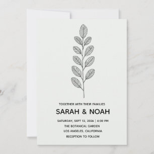 Personalised Mint Green Botanical Wedding Invitati Invitation