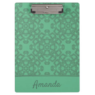 Personalised mint green pattern clipboard