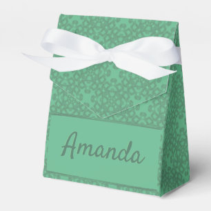 Personalised mint green pattern favour box
