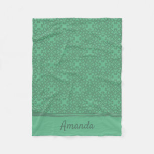 Personalised mint green pattern fleece blanket