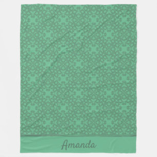 Personalised mint green pattern fleece blanket