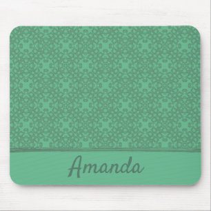 Personalised mint green pattern mouse pad