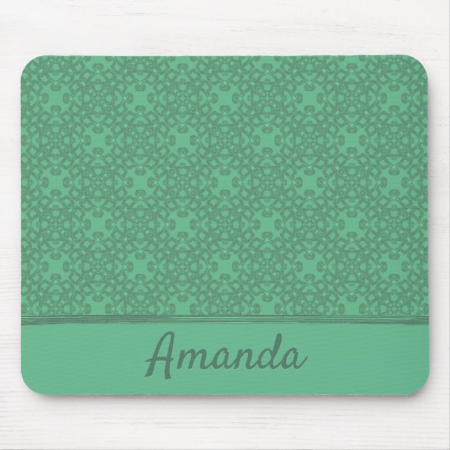 Personalised mint green pattern mouse pad (Front)