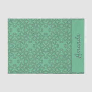 Personalised mint green pattern tissue paper