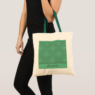 Personalised mint green pattern tote bag