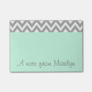Personalised Mint Green Post It Notes Office Gift
