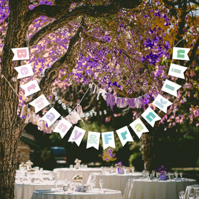 Personalised Mint Pink or Any Custom Colour Weddin Bunting (Creator Uploaded)