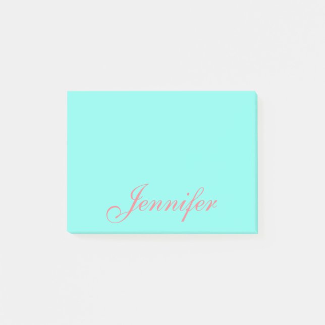 Personalised Mint Post it Sticky Notes (Front)