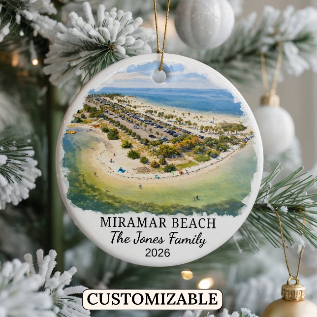 Personalised Miramar Beach Ornament Custom Florida (Creator Uploaded)