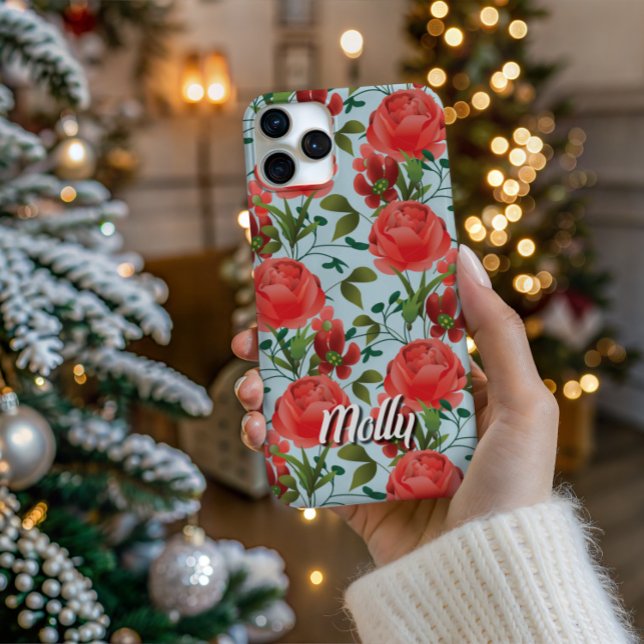 Personalised Miss Molly Trailing Rose Phone Case (Personalize Your Tech! Add a custom name to this artistic phone case. It's the perfect unique gift!)