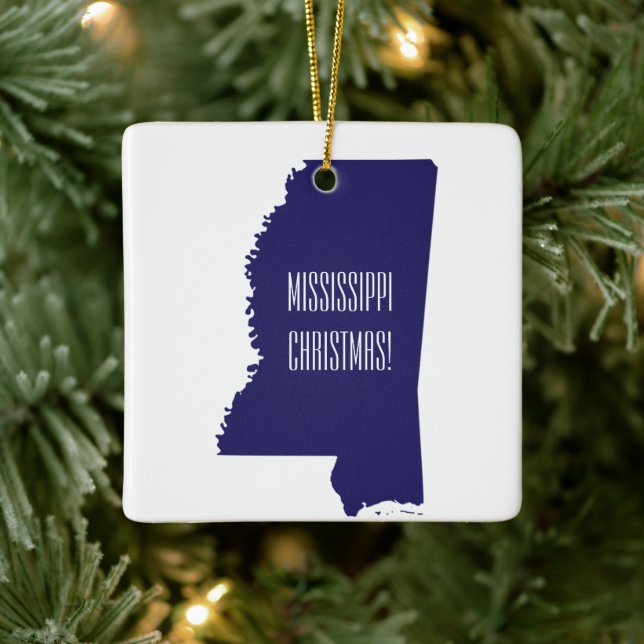 Personalised Mississippi Christmas Ornament (Tree)