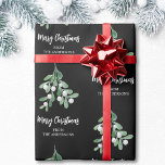 Personalised Mistletoe Christmas Wrapping Paper<br><div class="desc">This festive Christmas Wrapping Paper is decorated with watercolor mistletoe leaves and berries.
It says Merry Christmas in stylish script typography.
Easily customisable.
Original Watercolor © Michele Davies.</div>