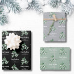 Personalised Mistletoe Christmas Wrapping Paper Sheet<br><div class="desc">This stylish Christmas Wrapping Paper is decorated with watercolor mistletoe leaves and berries.
It says Merry Christmas in stylish script typography.
Easily customisable.
Original Watercolor © Michele Davies.</div>
