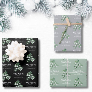 Personalised Mistletoe Christmas Wrapping Paper Sheet