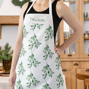 Personalised Mistletoe Pattern Apron