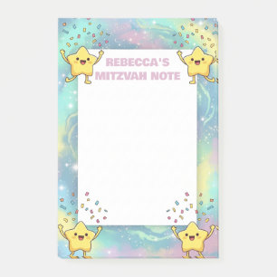Personalised Mitzvah Note Cute Star Sticky Notepad