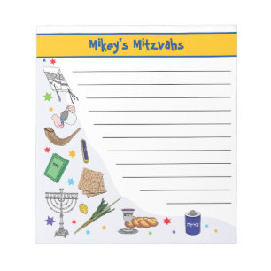 Personalised Mitzvah Notepad -Style 1
