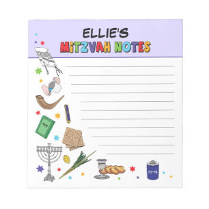 Personalised Mitzvah Notepad - Style 3