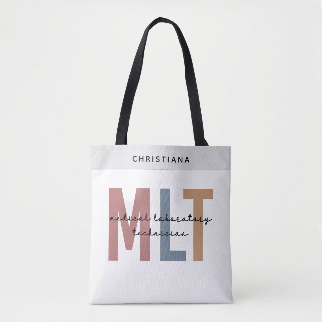 Personalised MLT Medical Laboratory Technician Tote Bag (Front)
