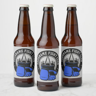 Personalised MMA Mixed Martial Arts Fight Club Beer Bottle Label