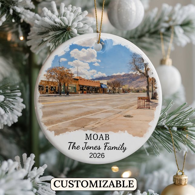 Personalised Moab Ornament, Custom Utah State Ceramic Tree Decoration (Creator Uploaded)
