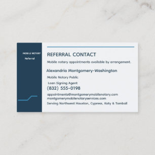 Personalised Mobile Notary Referral Partner Busine Business Card