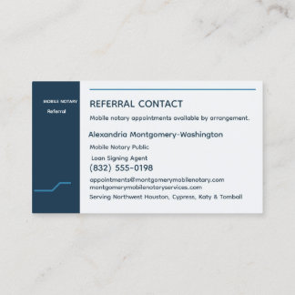 Personalised Mobile Notary Referral Partner Busine Business Card