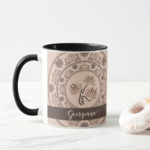 Personalised Mocha Rococo Revival Dot Mandala