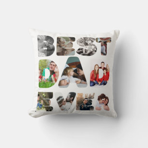 Personalised modern 11 photo Best dad ever Cushion