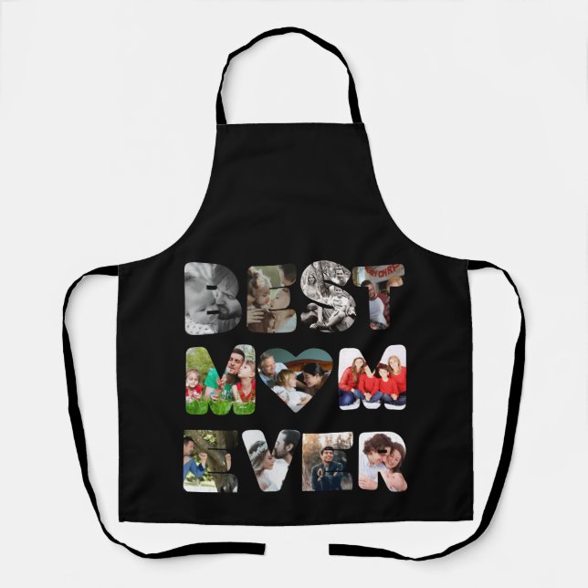 Personalised modern 11 photo Best mum ever Apron (Front)