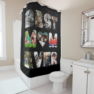 Personalised modern 11 photo Best mum ever Shower Curtain