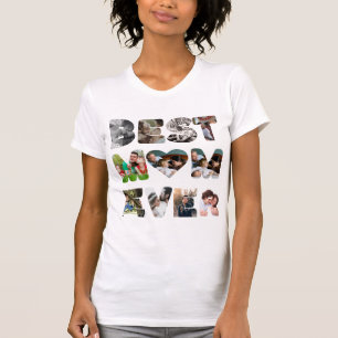 Personalised modern 11 photo Best mum ever T-Shirt
