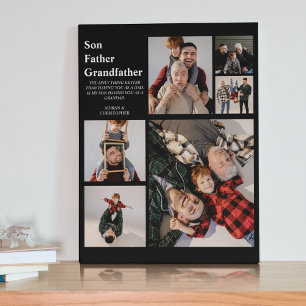 Personalised Modern 3 Generations   6 Photo Plaque