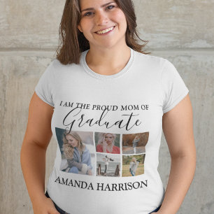 Personalised Modern 5 Photo Graduation T-Shirt