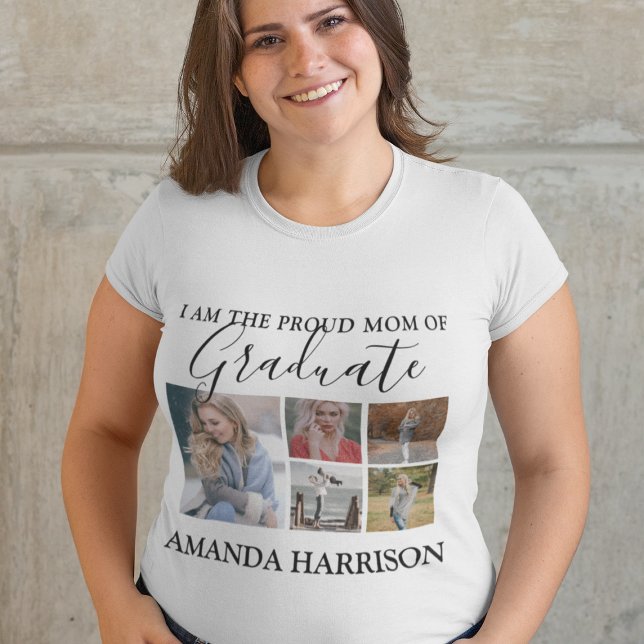 Personalised Modern | 5 Photo | Graduation T-Shirt (Creator Uploaded)