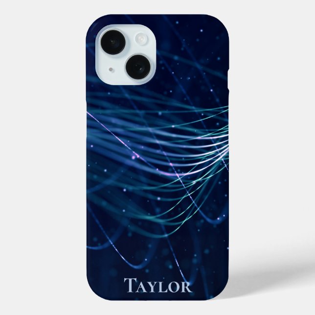 Personalised Modern Abstract Blue Case-Mate iPhone Case (Back)