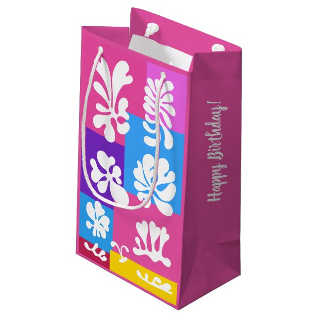 Personalised Modern Abstract Colourful Design | Small Gift Bag (Back Angled)