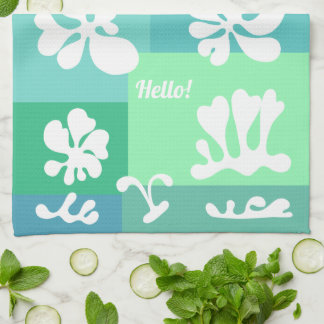 Personalised Modern Abstract Design in Green | Tea Towel