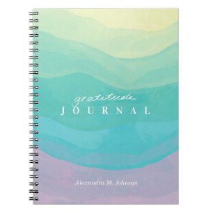 Personalised Modern Abstract Pastel Gratitude Note Notebook