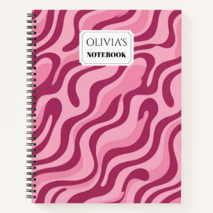 Personalised Modern Abstract Swirl Spiral Notebook