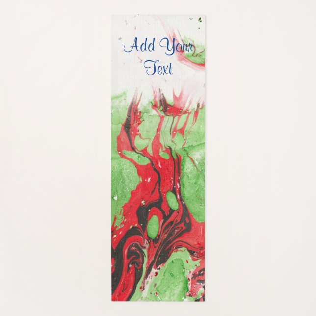 Personalised Modern Abstract Template Red Green Yoga Mat (Front)