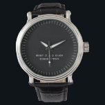 Personalised Modern and Sleek Second Ticks Watch<br><div class="desc">A modern wristwatch that combines functionality with personalisation. This sleek timepiece features ticking seconds and a customisable typography field that currently displayed as "Best Dad Ever" and "Since 19XX, " but they can be tailored to your preferences. You have the option to personalise these fields with a name, unique message,...</div>