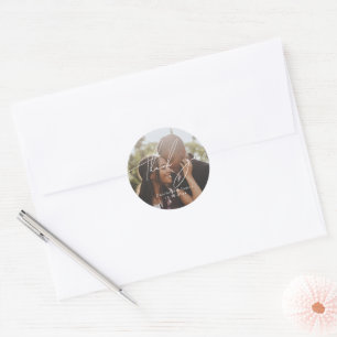 Personalised Modern and Stylish Photo Thank You Classic Round Sticker
