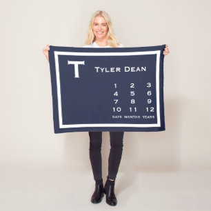 Personalised Modern Baby Milestone Photo Blanket