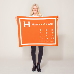 Personalised Modern Baby Milestone Photo Blanket