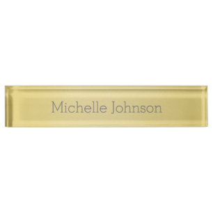 Personalised Modern Beige Grainy Texture Nameplate
