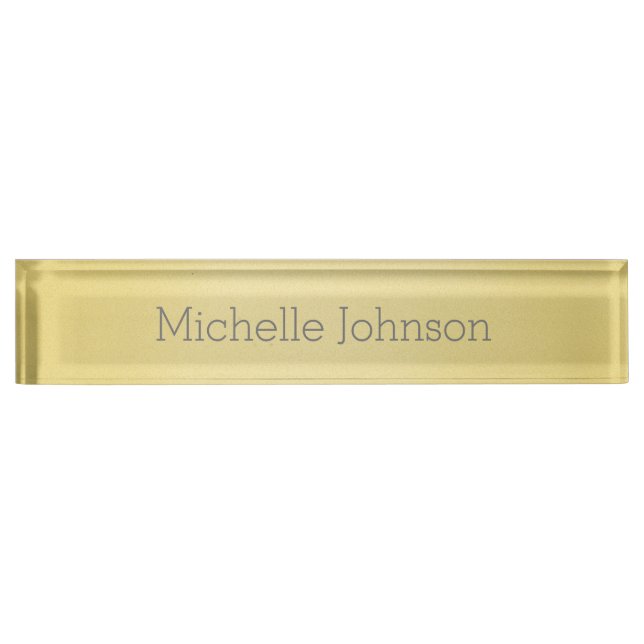 Personalised Modern Beige Grainy Texture Nameplate (Front)