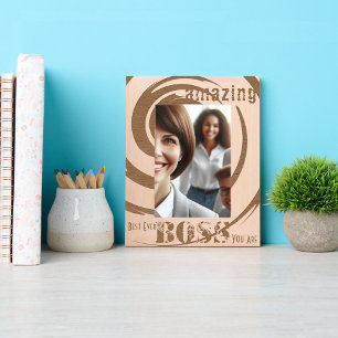 Personalised Modern Best Boss Twirl Art Etched Frames